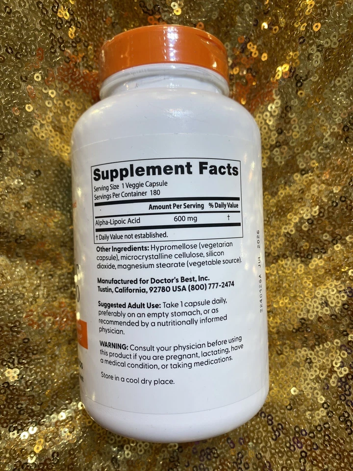 Doctors Best ácido alfa lipoico 600 mg 180 cápsulas vegetales caducidad 07/2026 Foto 2 de 4