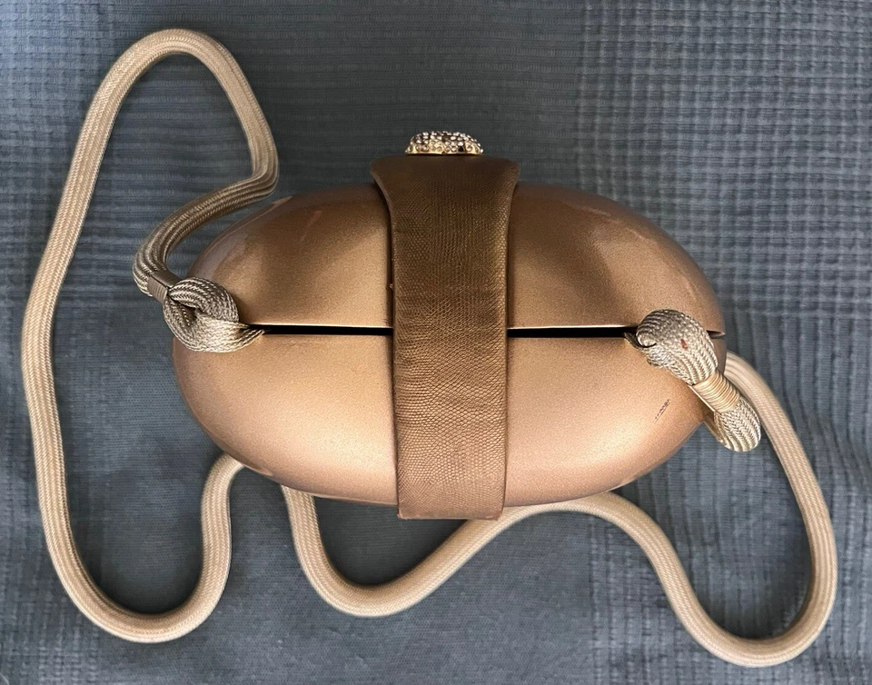 Timmy Woods Золотое сердце w/кожа и Swarovski кристалл застежки сумочки/сумочки - Изображение 2 из 4