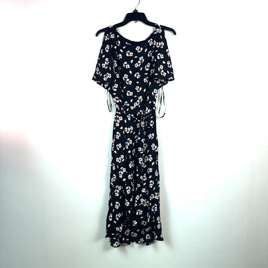 Anne Klein Womens 8 Black Floral Cold Shoulder Knee Length Dress NWT DA25 |  eBay