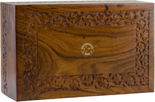 Handmade  Handcrafted Rosewood Borders Engraving Wooden Cremation Box/Urns for