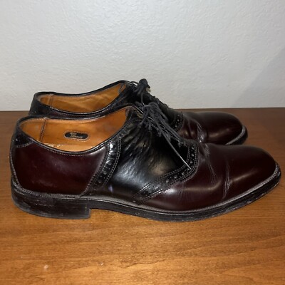 Allen Edmonds Shelton Burgundy/Black Two Tone Saddle Oxford  display picture 1