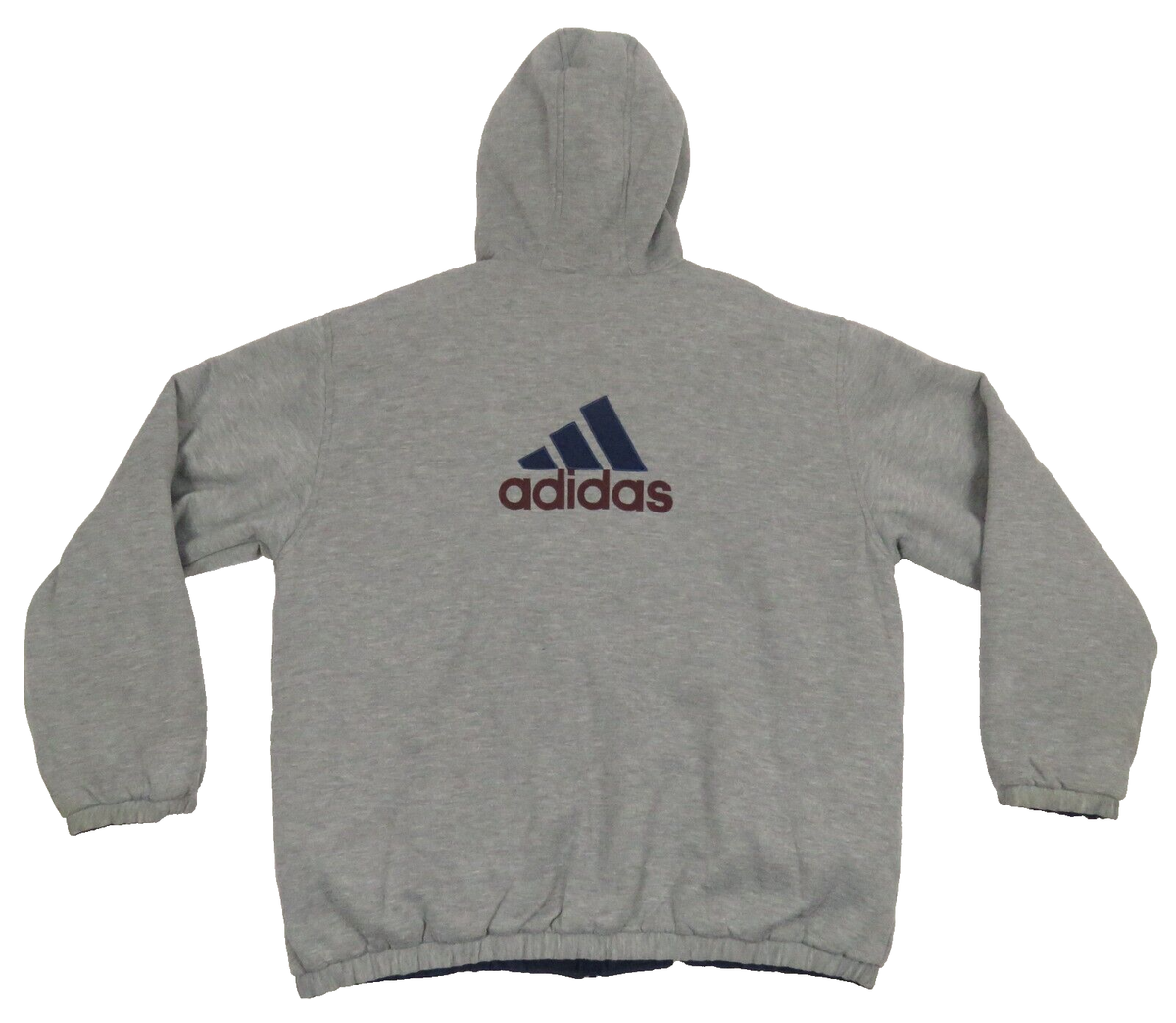 90s USA製 adidas ロゴスウェット グレー ビンテージ XL 古着 90s adidas ロゴ パッチ フリース タートルネック スウェット