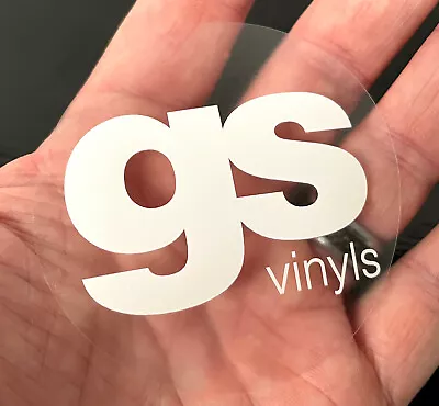 GRAPHICS SHED VINYLS 80 Personalised Transparent Sticker Printing Business Labels Clear Logo Printed