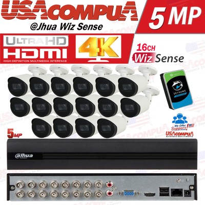 DaHua 5MP 16CH DVR CCTV Camera System Kit 5MP Bullet  HD Camera Lot US