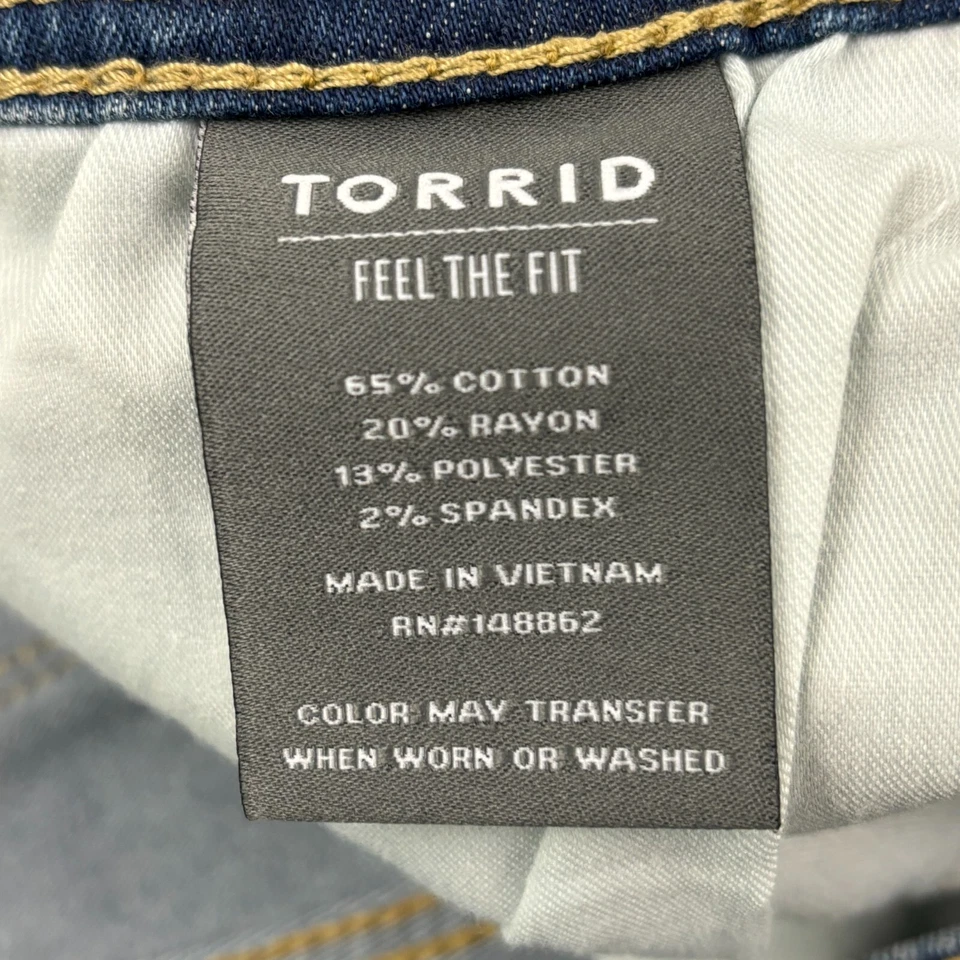 Женские темные вареные синие джинсовые шорты Torrid 5 дюймов по внутреннему шву размер 20 - Изображение 3 из 4