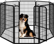 Dog Playpen Outdoor 47 Inch 8 Panels Indoor Dog Fence Metal Dog Pen Heavy Duty P
