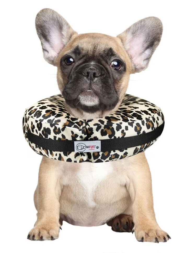 COMFURT Collar Stuffed NOT Inflatable Dog Cat Recovery Collar Cheetah