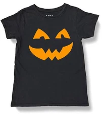 NW YOUTH KID GIRL BOY HALLOWEEN SMILE PUMPKIN FUNNY COTTON WASHED CUSTOM T-SHIRT