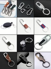 Men,woman Creative Metal Leather Key Chain Ring Keyfob Car Keyring Keychain