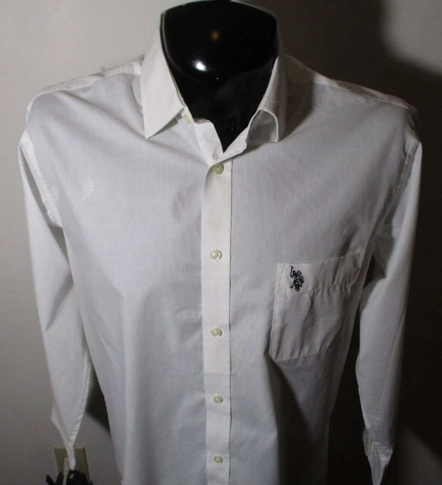 EE. UU. POLO ASSO. Camisa de vestir blanca manga larga talla 16/16,5/32-33 Foto 2 de 4