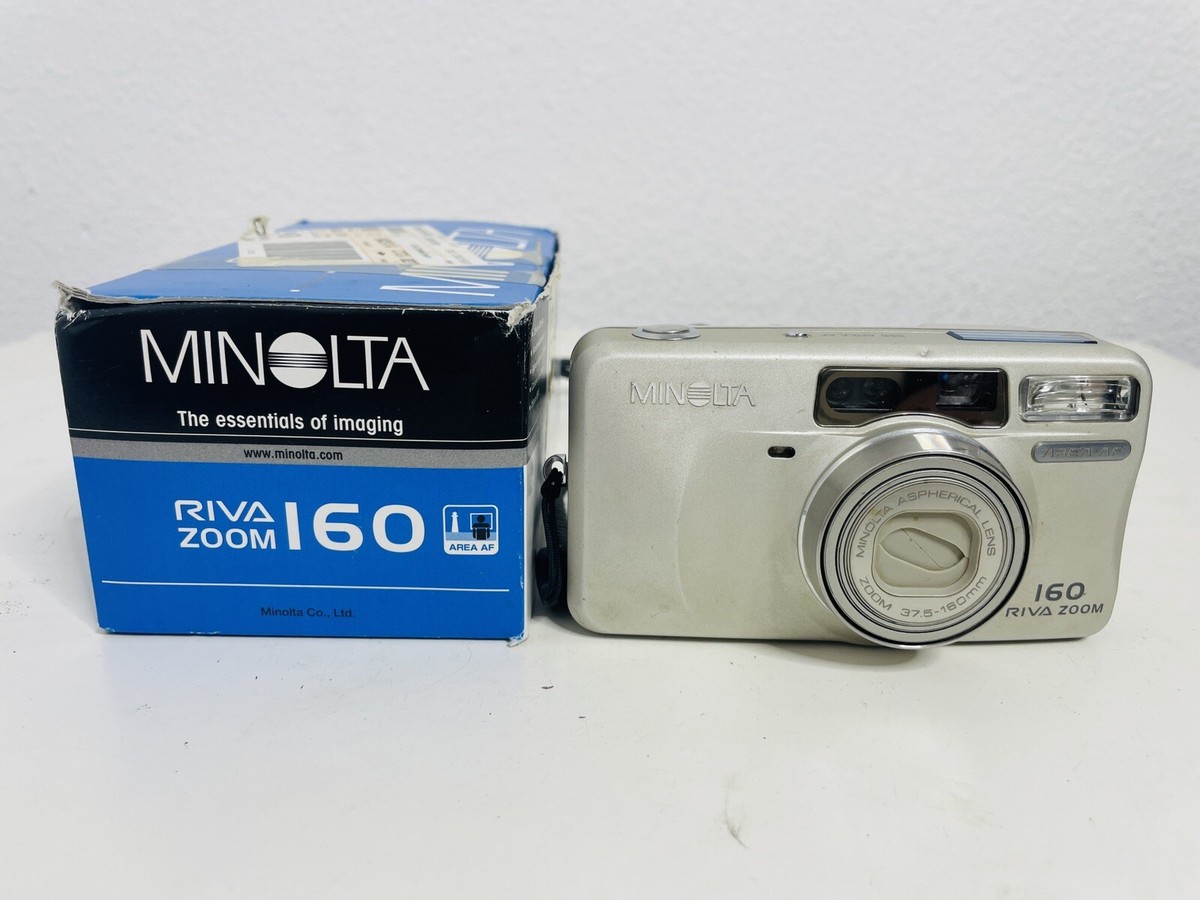 Minolta Riva Zoom 160 35mm Film Point and Shoot Camera Silver