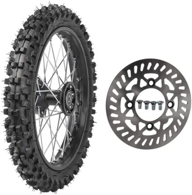 60/100-14 Front Tire Rim Wheel & Disc Rotor For 110cc 140cc Dirt Bike Apollo SSR