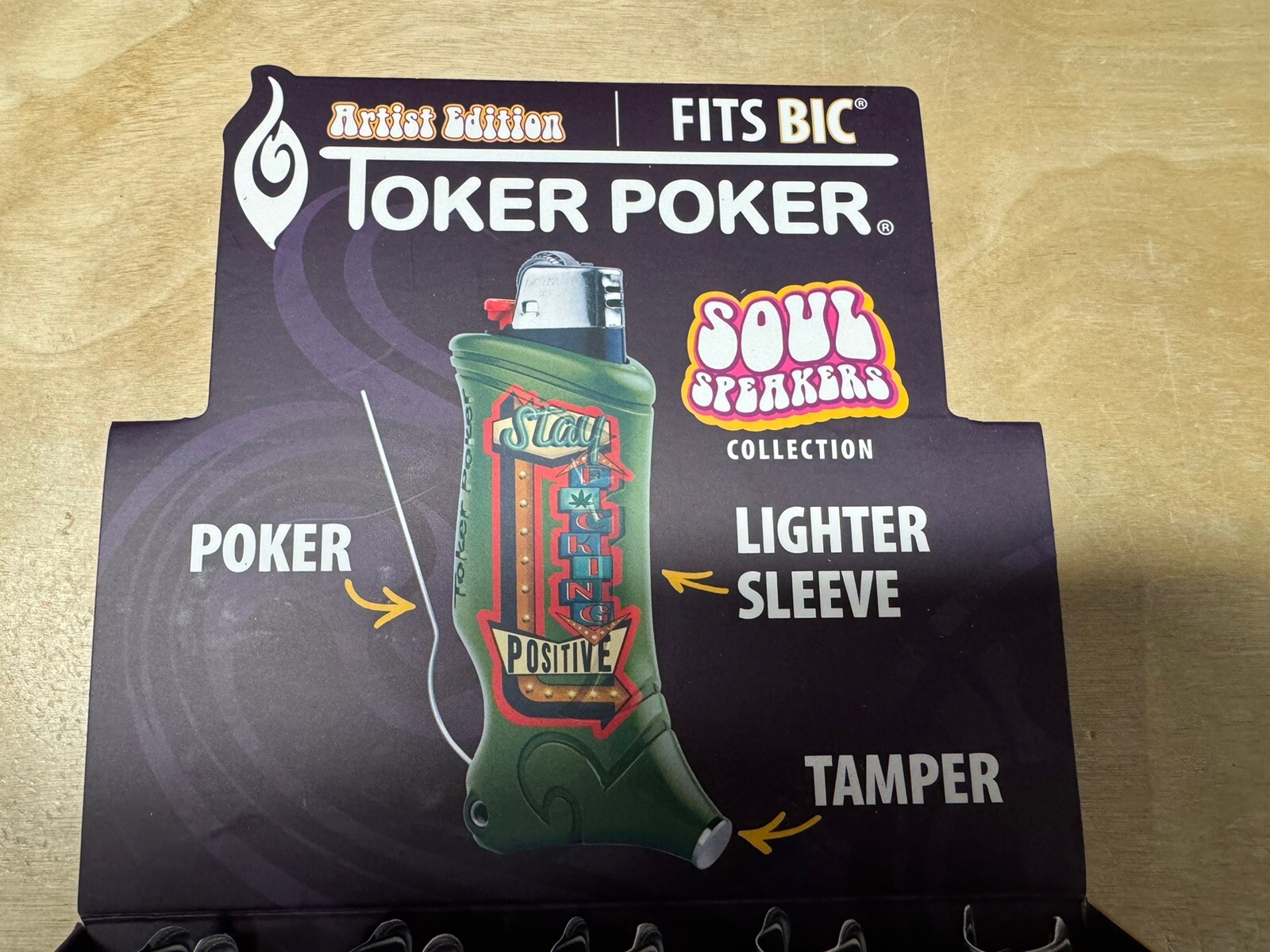 Toker Poker Lighter Sleeve Smoking Tool Bic - Artist Series - Yellow  - New