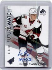 2016-17 SP Authentic Future Watch Autograph RC Christian Dvorak Inscribed /50
