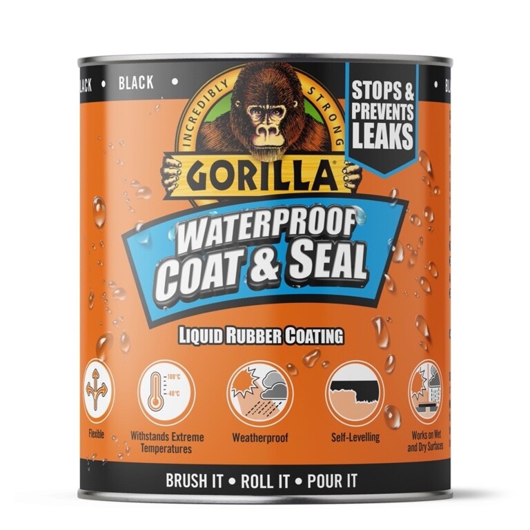 2x Gorilla Waterproof Coat & Seal Leak Seal Liquid Coating Flexible 473ml BLACK - Image 3