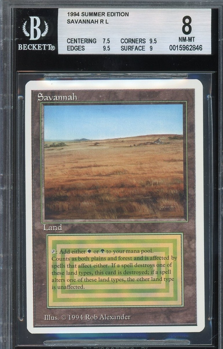 マジック：ザ・ギャザリング Savannah LEB BGS8 NM/MINT+ BGS 8 Summer Magic/MTG Savannah, W/2x 9.5 SUBGRADES