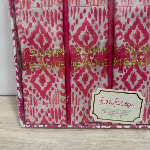 Set 4 tovaglioli da cocktail in cotone Lilly Pulitzer "È estate da qualche parte" - Foto 2 di 5