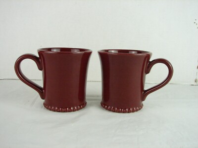 Food Network Red Currant Pattern Coffee Mugs Cups Set of 2