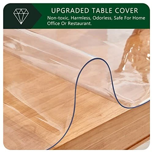 Rectangle Clear Vinyl Desk Pad 12x28 Inch Crystal Pvc Table Cover