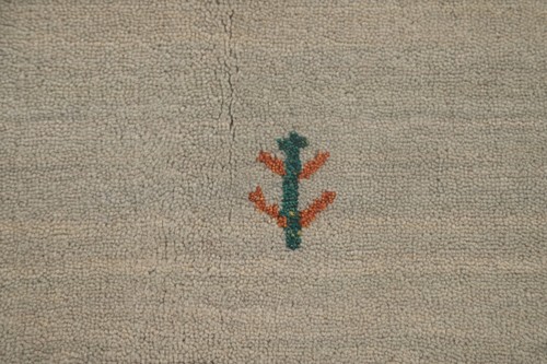 Tribal Little Animal Design Beige Wool Hand-knotted Gabbeh Rug Area Carpet 4'x6' - Picture 7 of 12