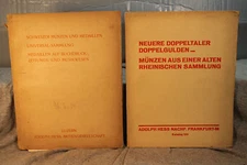 LOT of 2 RARE ANTIQUE OLD GERMAN  COIN MEDAL AUCTION CATALOG ADOLPH HESS NACH