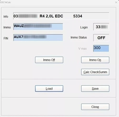 EDC16 EEPROM Calc VAG Software Immo Off / Vmax Remover