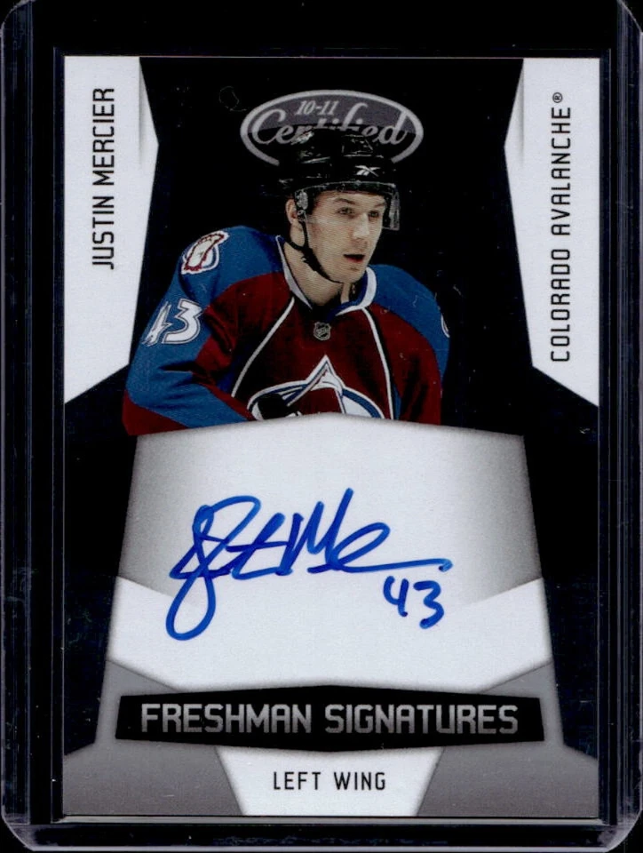 Justin Mercier 2010-11 certificado Panini automático radiocontrol Future Stars #300/1299 Avalanche
