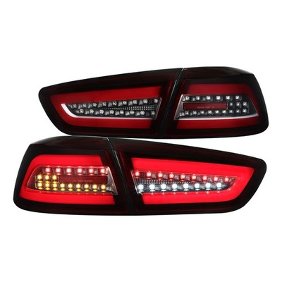 Red Fits 2008-2017 Mitsubishi Lancer 08-15 Evolution 4Dr Led Tube Tail Lights