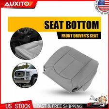 Gray Leather Driver Side Bottom Seat Cover Pad For 2011-2016 Ford F250 F350 F450