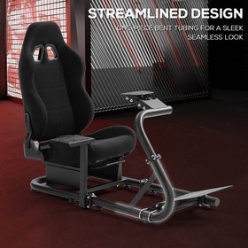 Supllueer Racing Simulation Cockpit With Seat Adjustable Fit Logitech G920 G923