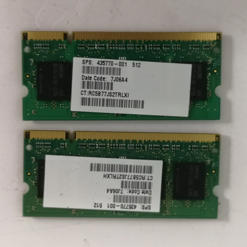 Samsung 1GB (2x 512MB) DDR2 SO-DIMM Laptop RAM – PC2-4200S 533MHz M470T6554CZ3 - Image 2 of 3