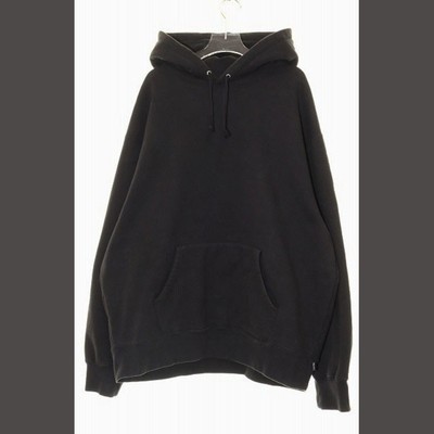SUPREME 24AW SATIN APPLIQUE HOODED SWEEDED SWEATSHIRT BLACK XL 