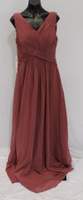 Azazie Women's Flora A-Line Pleated Chiffon Dress AP2 Desert Rose Size: A12 NWT