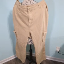 Judy Blue Mid Rise Khaki Cargo Pants Style JB88633 Size 22W Garment Dyed
