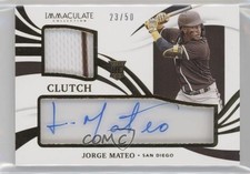2021 Immaculate Clearly Clutch Rookie Materials 23/50 Jorge Mateo Auto 0q21