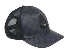 NEW GUCCI LUXURY BLUE BLACK GG DOUBLE G BASEB...