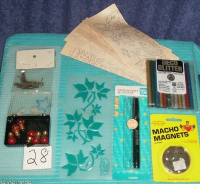 MAGNETS PHOTO FRAME HOOKS PEN MARKER GLUE STICKS LEAF STENCILS + FREE CRAFTS #28