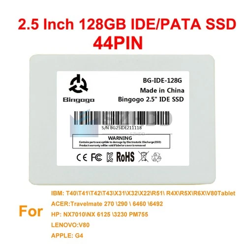 128GB BINGOGO PATA IDE 44 Pin SSD For IBM Laptop T40 T41 T42 T43 X31 X32 X22 R51