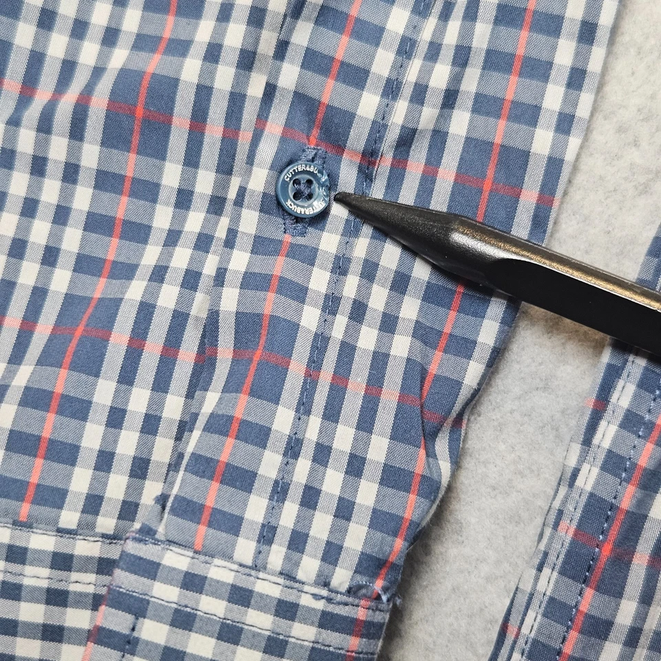 Camisa Cutter & Buck con botones para hombre talla 2XL a cuadros manga larga elástica clásica Foto 4 de 4