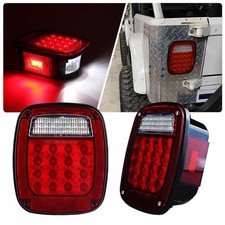 Tail Lights Assembly Jeep Wrangler Tj Yj Cj Red Square Tail Lights Assembly Jeep Wrangler Tj Yj Cj Red Square