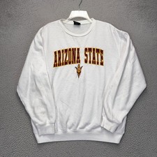 Arizona State Sun Devils Sweatshirt Mens Large White Colosseum Pullover FLAWS