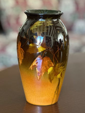 Rookwood Pottery Vase Standard Glaze Painted Leaves Clara C. Lindeman 1898