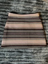 Express Multi-Colored Striped Textured Jacquard Mini Skirt