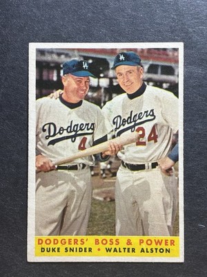 1958 Topps Dodgers Boss and Power w/Duke Snider 314 Ex-Mt/NM Centered Glossy  F5