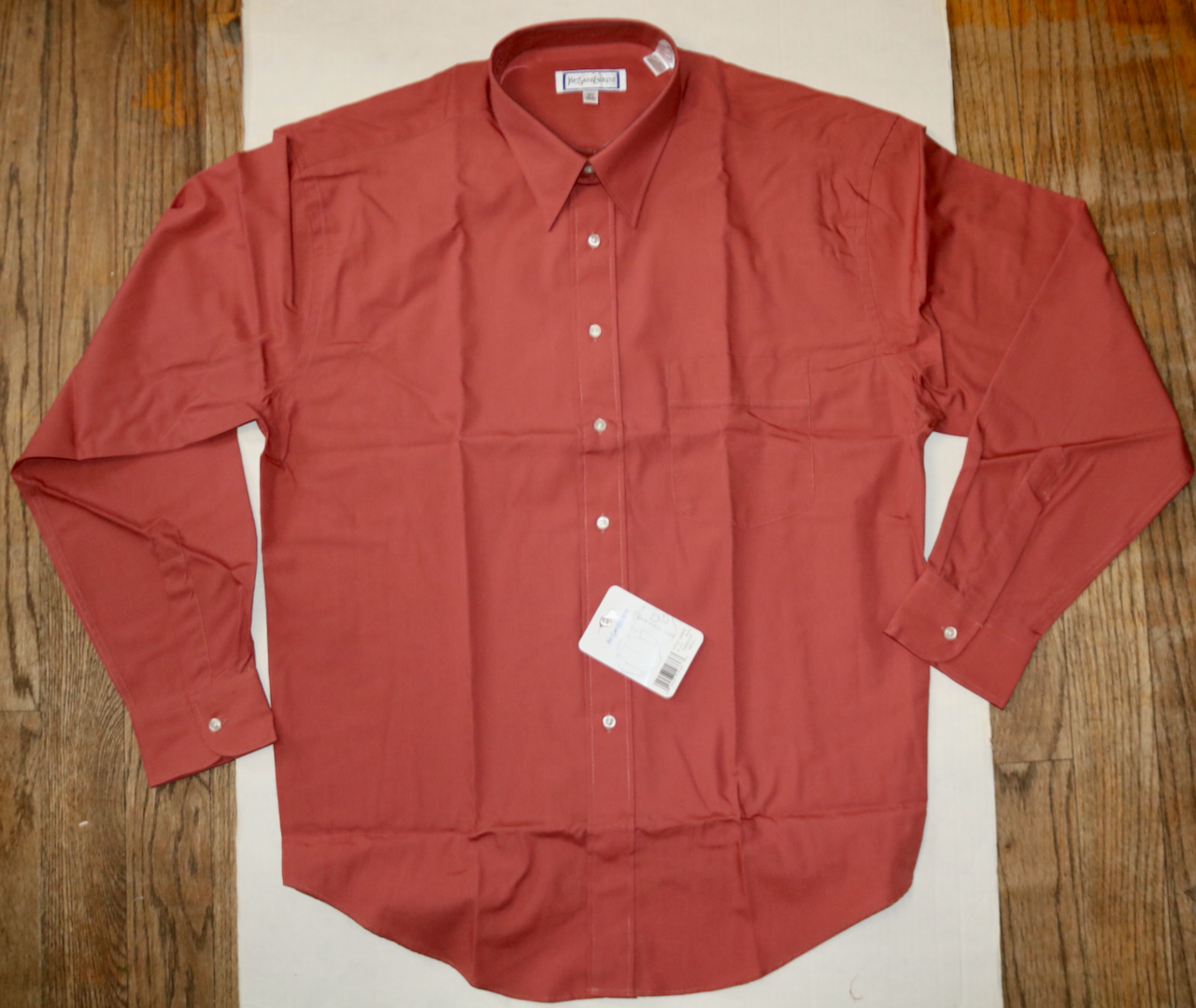 Camicia abito Yves Saint Laurent YSL vintage marrone nuova con scatola 16 5 34 35