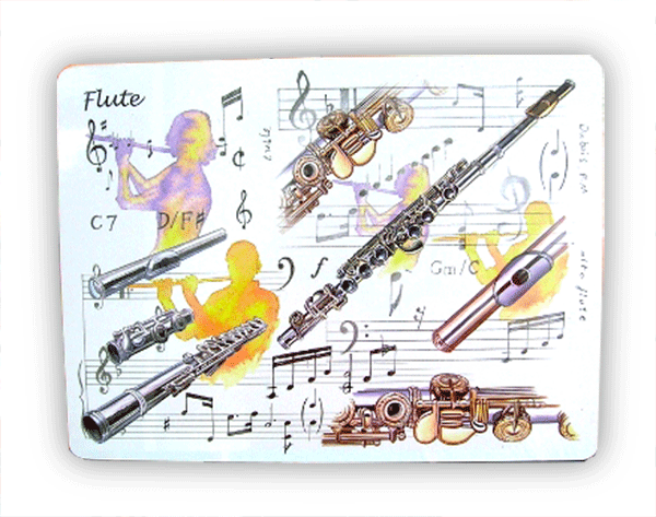 Flute Placemats - Music Gift - Gift for Flute Player - Flute Gift