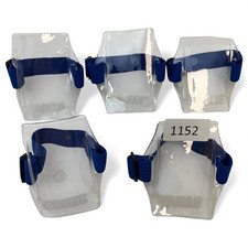 Armband Photo ID Badge Holder Vertical w/ Elastic Blue Strap - Pack of 5