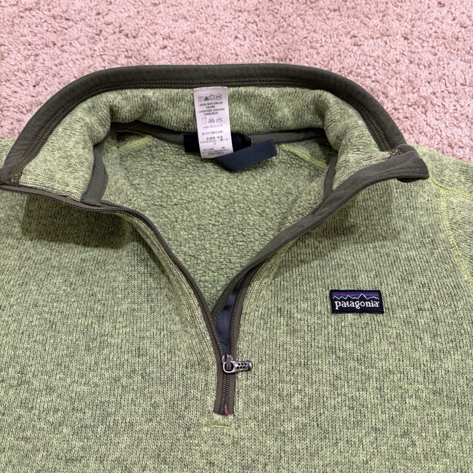 Patagonia Better Sweater 1/4th Zip Fleece Pullover Women’s Small Green Hiking thumbnail 3