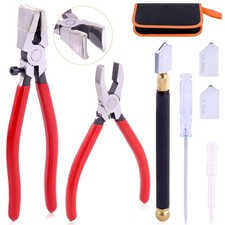3Pcs Premium Glass Running Breaking Pliers and Class Cutter Kit, Heavy Duty G...