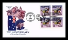 FIRST DAY COVER ARTMASTER 4 BLOCK HAPPY BICENTENNIAL AUSTRALIA PICTORIAL CANCEL